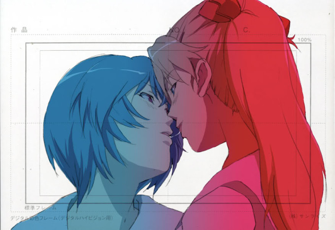 Rei Ayanami And Asuka Yuri Kiss | NGE Hentai Image
