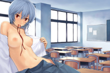 Rei Ayanami Naked In Classroom | NGE Hentai Image