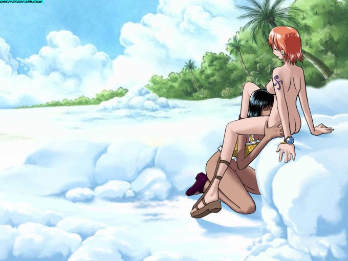 Robin Licking Nami | One Piece Hentai Image