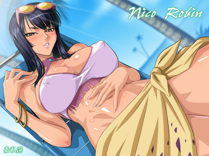 Nico Robin Relaxing At The Beach | One Piece Hentai Image