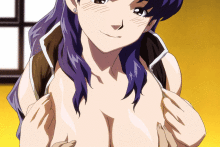 Enjoying Misato's Tits | Neon Genesis Evangelion Hentai GIF