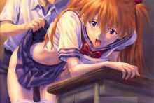 Shinji Banging Asuka In Class | Neon Genesis Evangelion Hentai Image