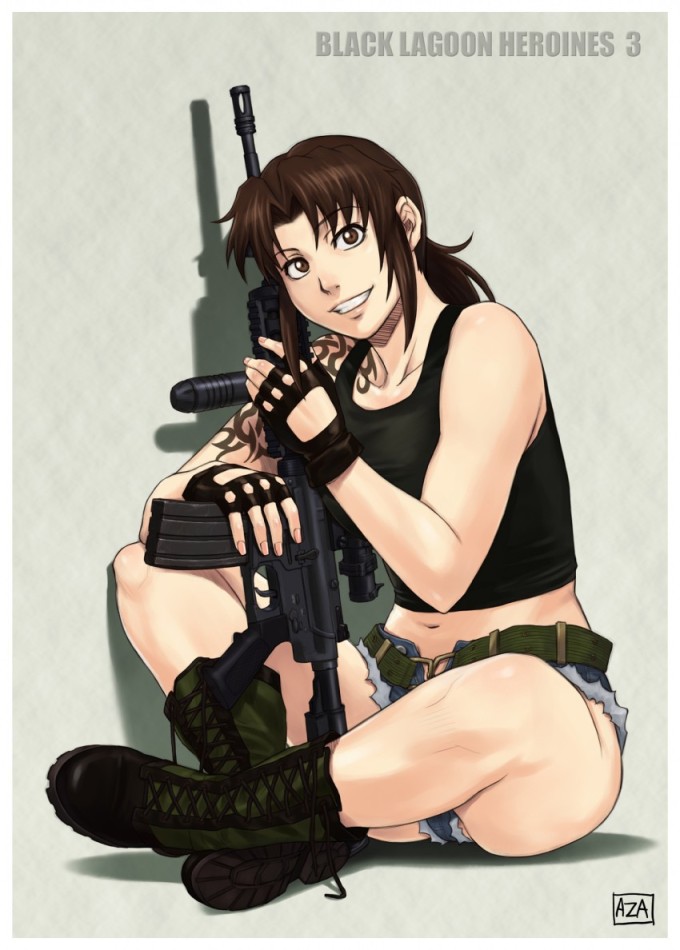 Revy Loves Her Weapons | Black Lagoon Hentai Image