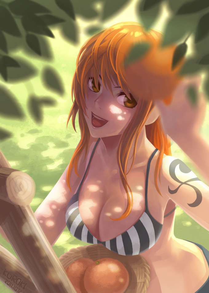 Nami’s juicy oranges – One Piece Hentai Image