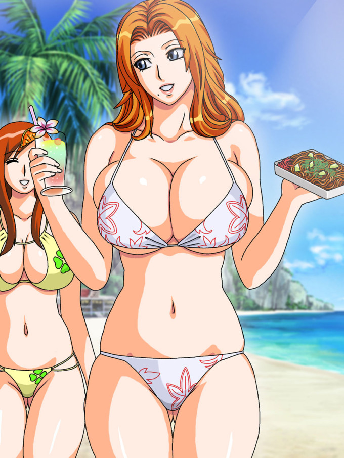 Rangiku and Orihime at the beach – Bleach Hentai Image