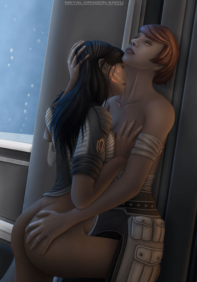 Kelly Chambers and Female Shepard – Mass Effect Hentai Image