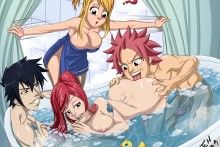 Gray, Lucy, Natsu and Erza - Lanza - Fairy Tail