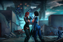 Ashley Williams, Shepard and Liara T'Soni - Vempire - Mass Effect