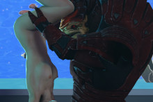 Shepard and Urdnot Wrex - BlueLight - Mass Effect