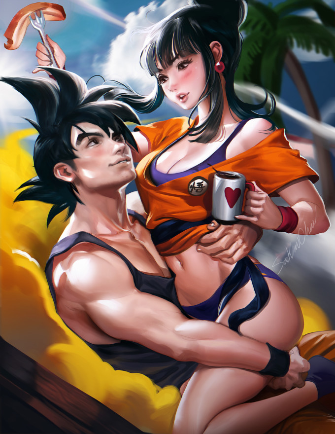 Chi-Chi and Goku – Sakimichan – Dragon Ball