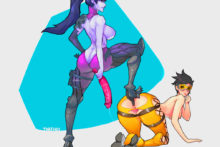 Tracer and Widowmaker – tentacle monster chu – Overwatch