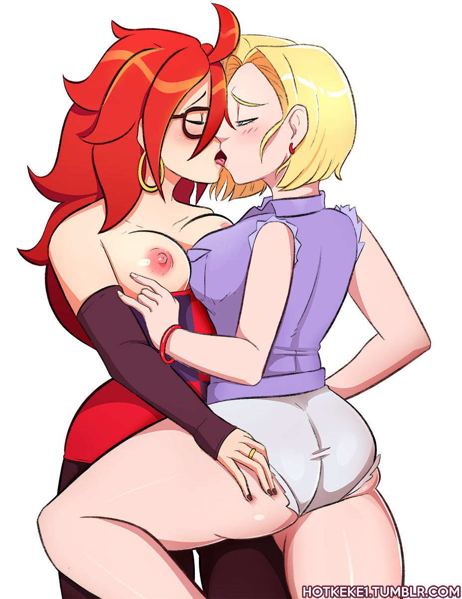 Android 18, Android 21, ass, Blonde, blush, Dragon Ball, Glasses, hotkeke1,...