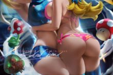 Peach and Samus - Sakimichan - Mario Universe - Metroid