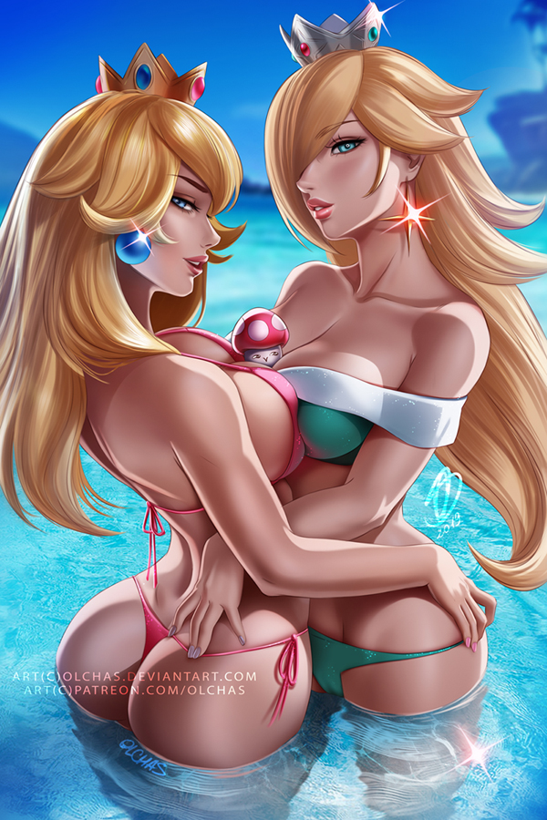 Peach and Rosalina - OlchaS - Mario Universe. 