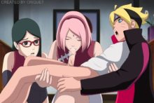 Sakura, Sarada and Boruto - Criquet - Naruto