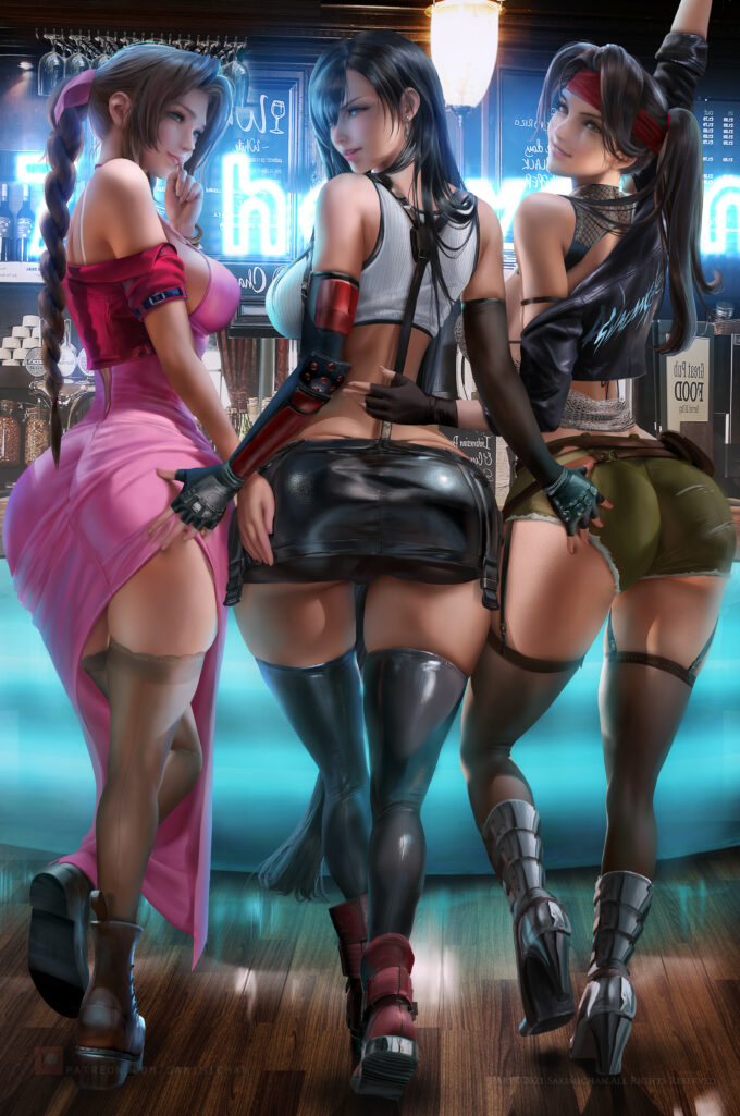 Tifa, Aerith and Jessie – Sakimichan – Final Fantasy VII