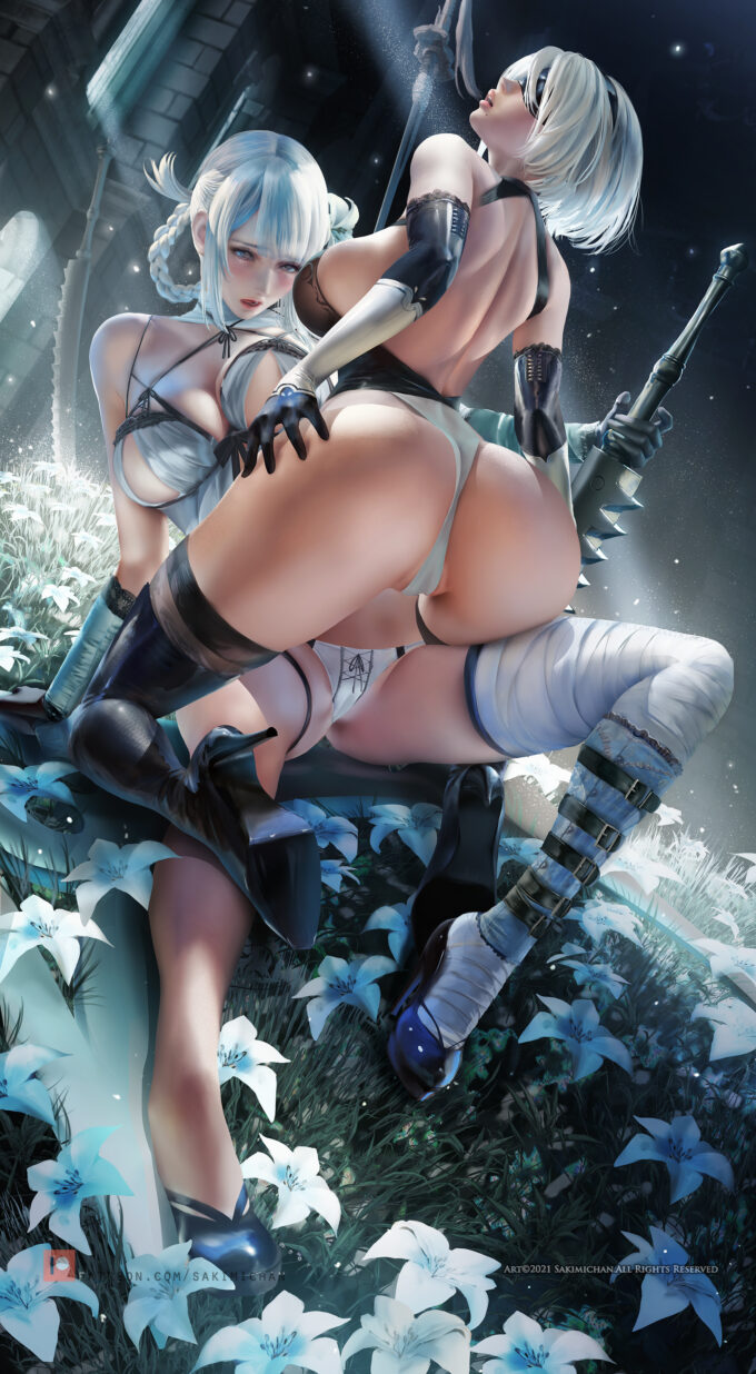 Kaine and 2B – Sakimichan – Nier