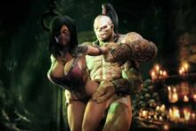 Goro and Mileena - Rexxcraft - Mortal Kombat