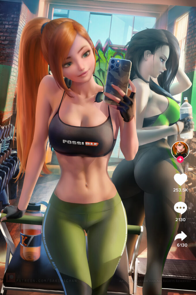 Kimberly Ann Possible and Shego – Sakimichan – Kim Possible