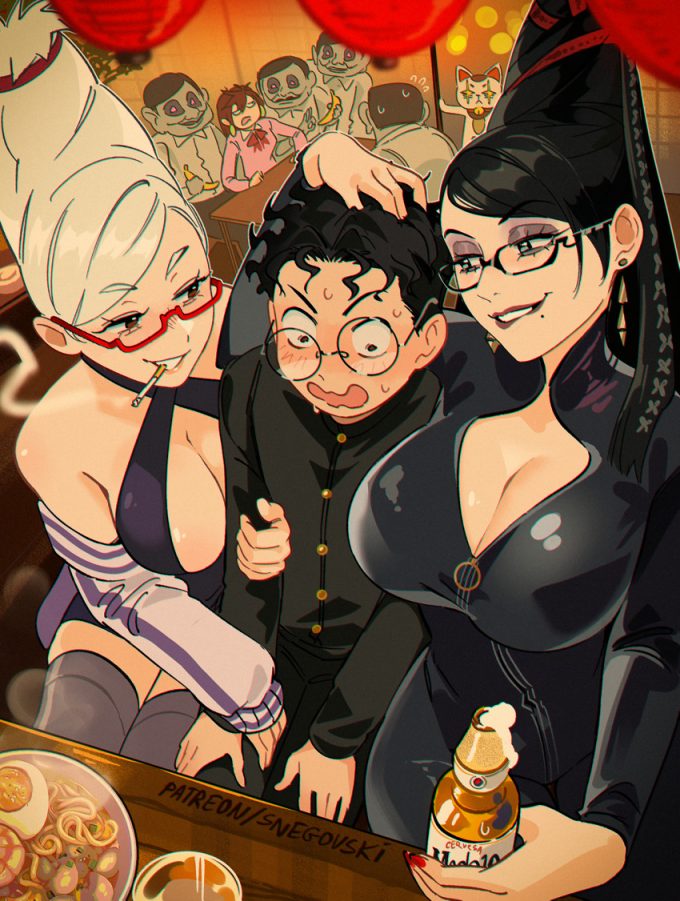 Ayase Momo, Ayase Seiko, Takakura Ken and Bayonetta – Snegovski – Dandadan, Bayonetta