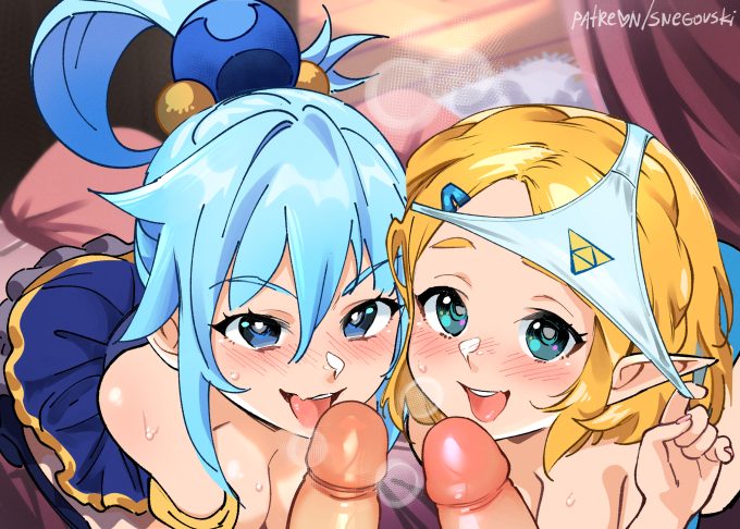 Aqua and Princess Zelda – Snegovski – The Legend of Zelda, Konosuba
