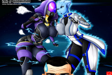 Shepard, Liara T'Soni and Tali'Zorah nar Rayya - Witchking00 - Mass Effect
